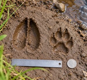 how to identify animal tracks in mud