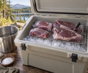 how to use a cooler to age meat in the field