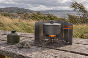 how to cook over a camp stove in wind