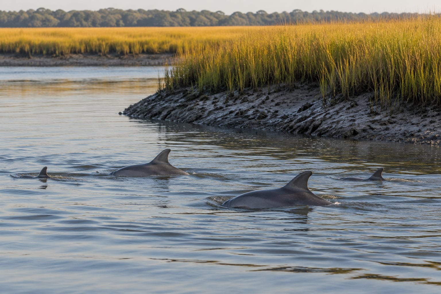 how to find dolphins feeding in a tidal creek