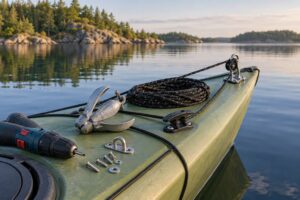 how to set up a kayak anchor trolley