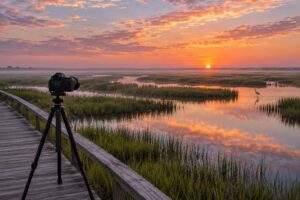 how to photograph a sunrise over a marsh