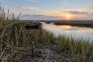 how to use a ground blind in a marsh edge