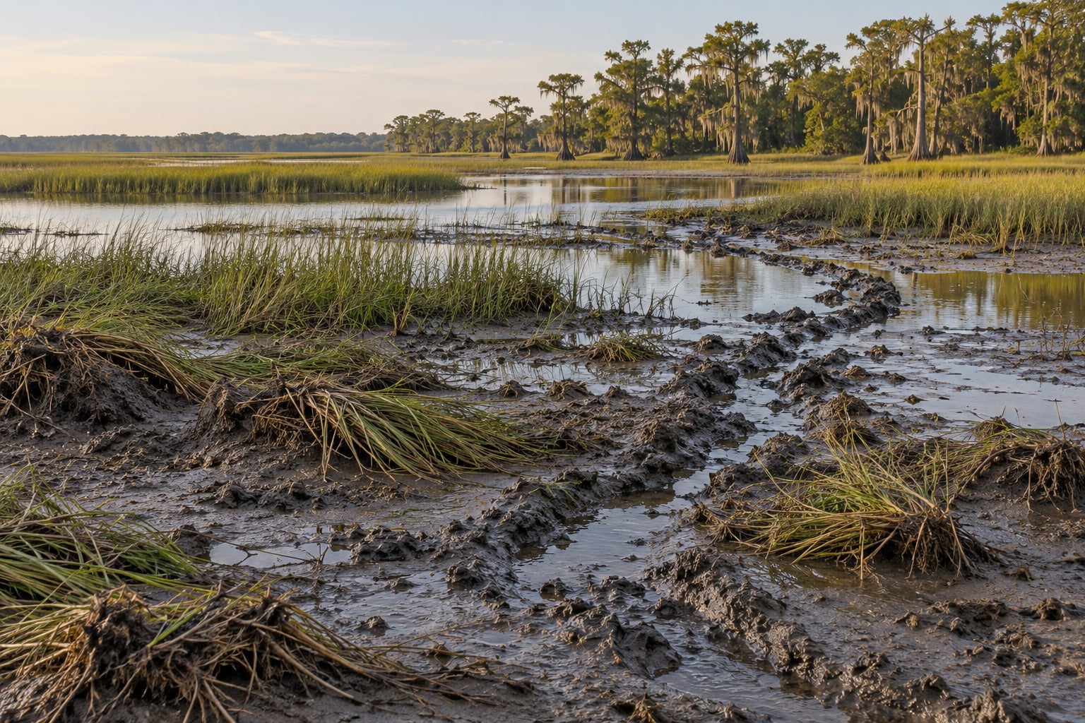 why wild hogs damage wetlands