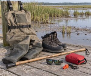how to wade fish safely in soft mud