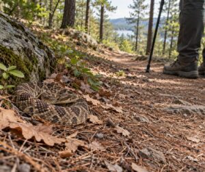 how to handle a snake encounter on a trail