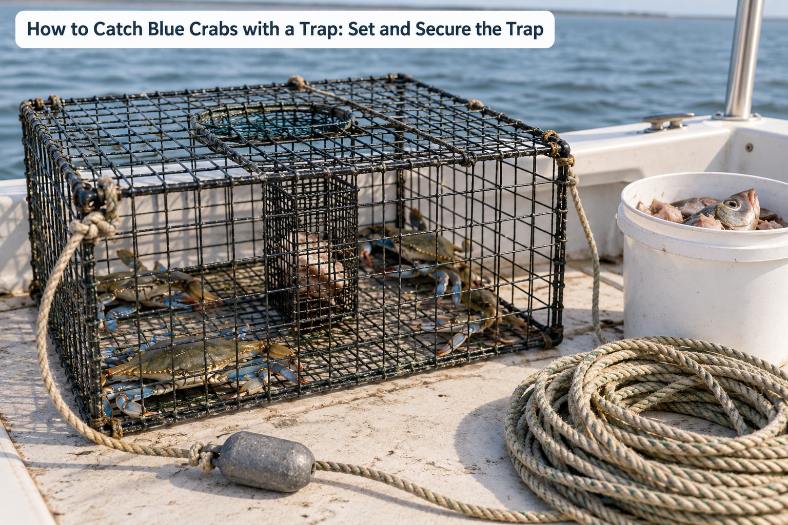 How to Catch Blue Crabs with a Trap: Set and Secure the Trap