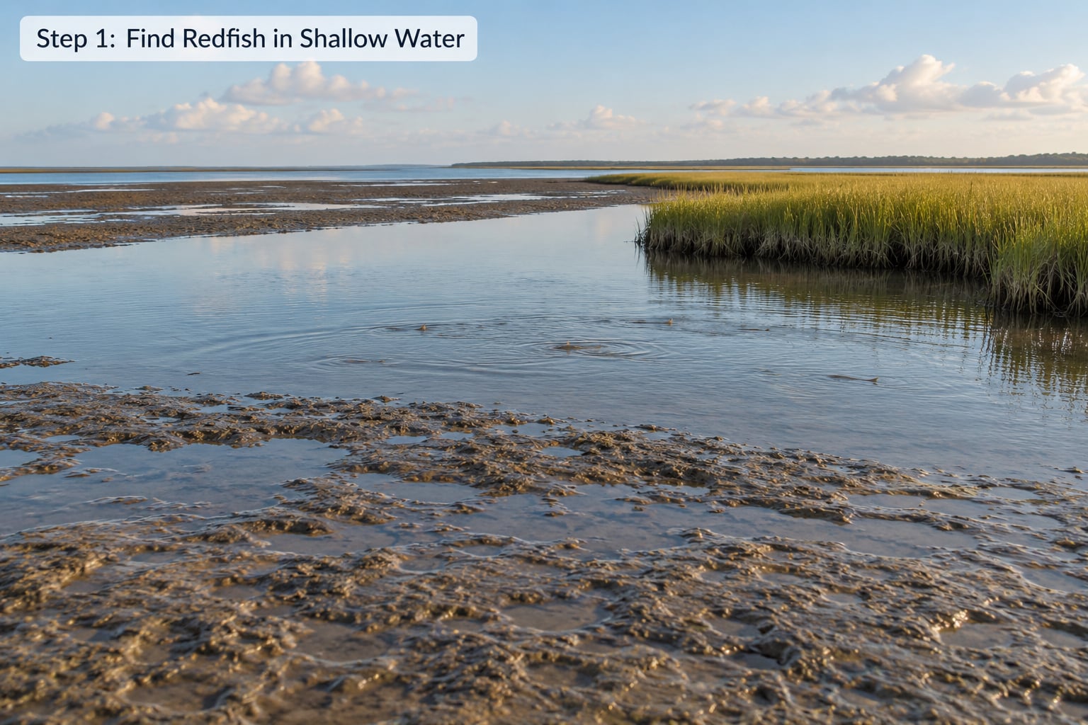 Step 1: Find Redfish in Shallow Water
