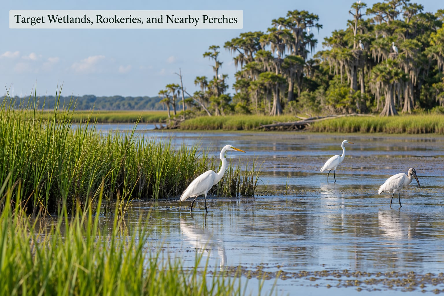 Target Wetlands, Rookeries, and Nearby Perches