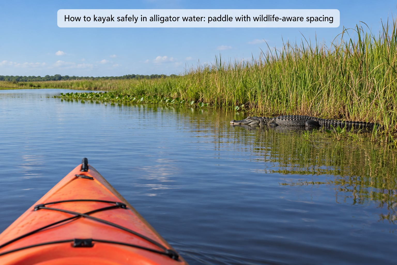 How to kayak safely in alligator water: paddle with wildlife-aware spacing