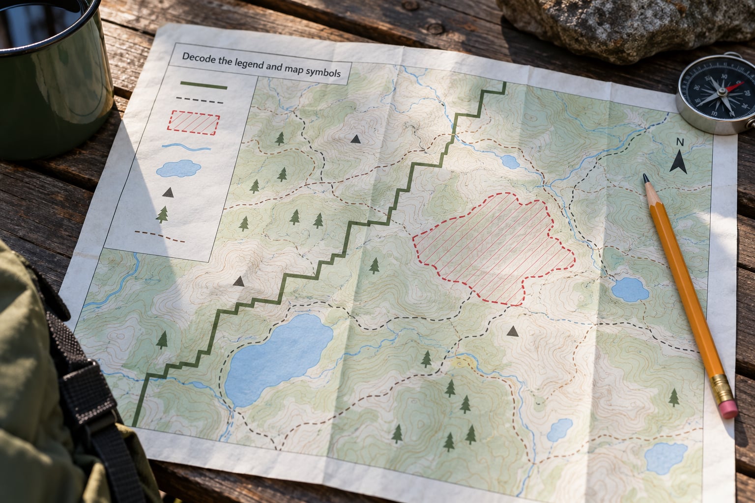 Decode the legend and map symbols