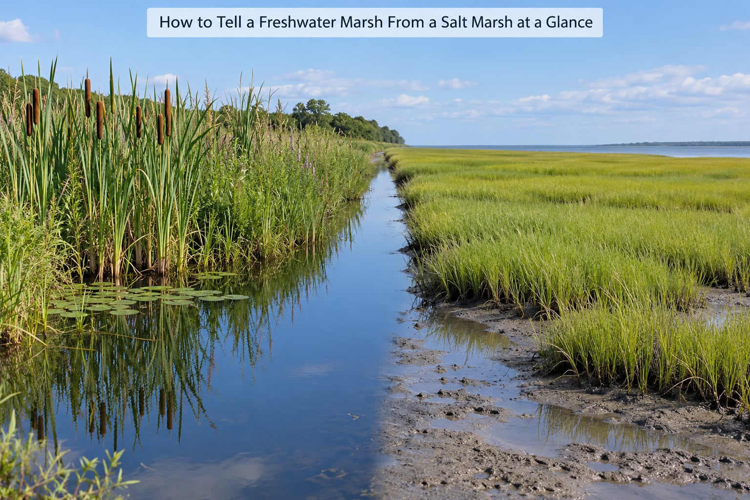 How to Tell a Freshwater Marsh From a Salt Marsh at a Glance