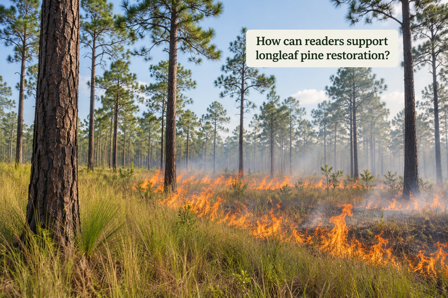 How can readers support longleaf pine restoration?